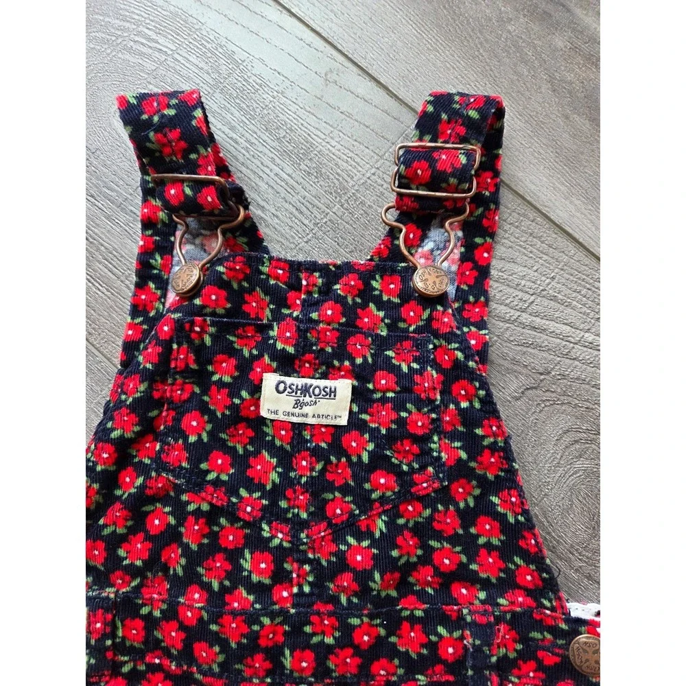 Vintage oshkosh b'gosh‎ baby girl overalls 18 mos